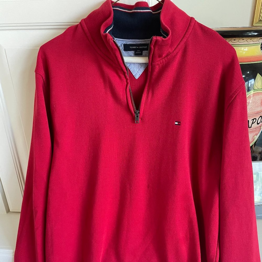 Tommy Hilfiger Men's Ribbed 1/4 Zip Sweater Pullover